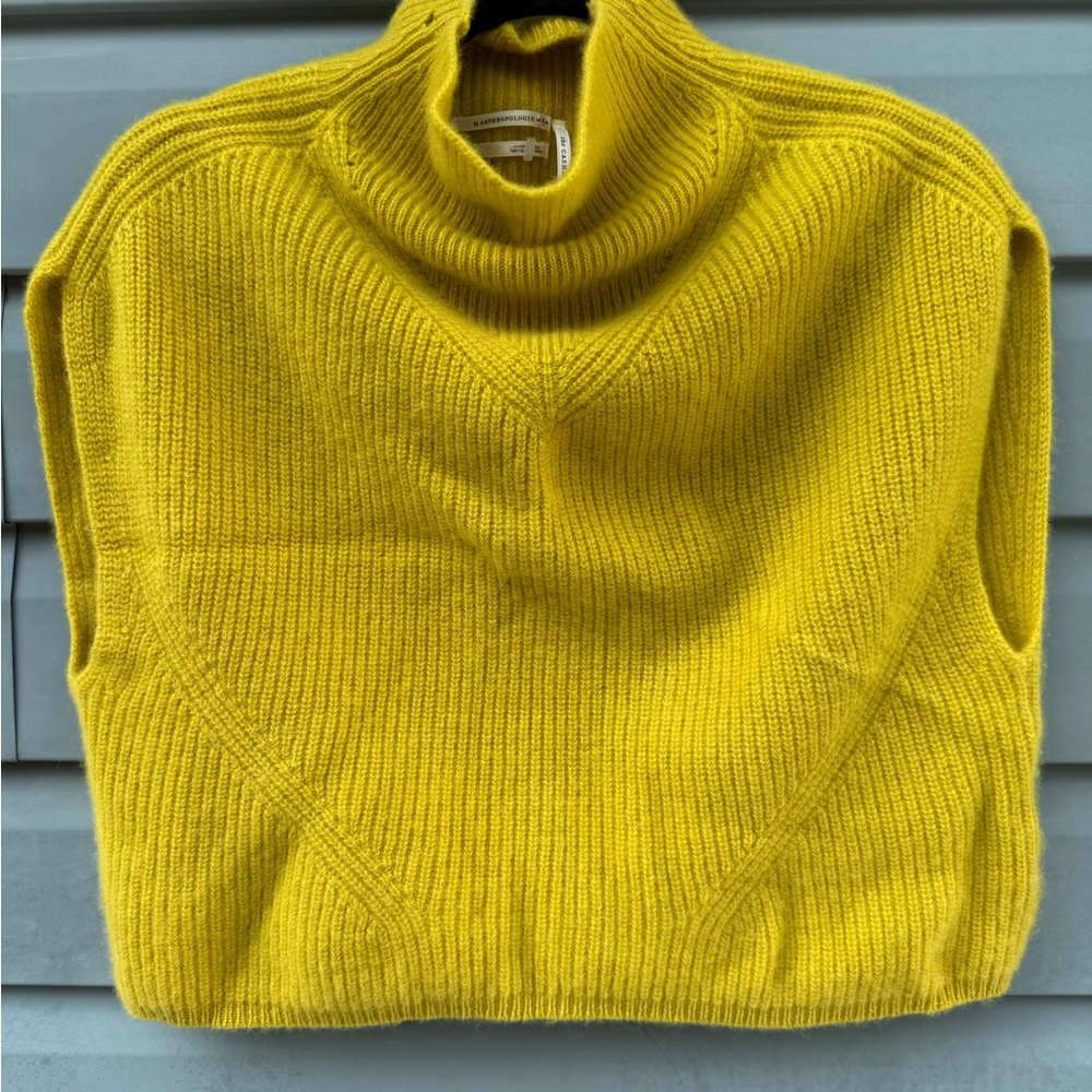 Anthropologie Mustard Super Soft Cashmere Women's Sweater